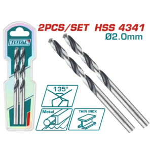 TOTAL 2mm HSS Drill Bit Set 2PCS - TAC1200024