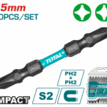 Total 65mm PH2+PH2 Impact Screwdriver Bits – TACIM16PH233