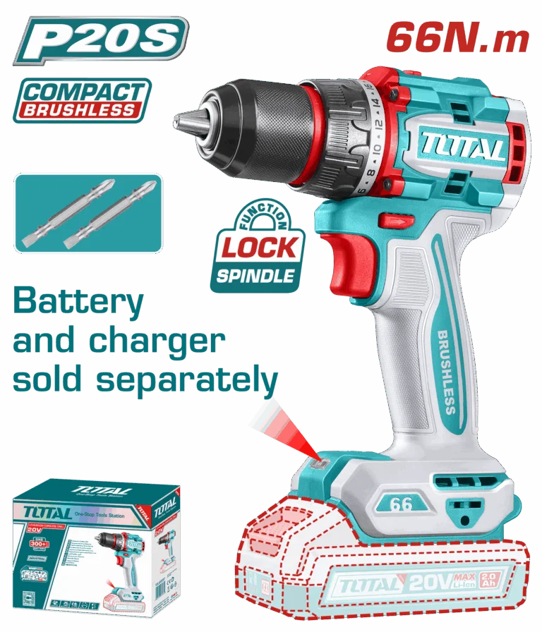 TOTAL Compact Brushless Drill 20V – TDLI20668
