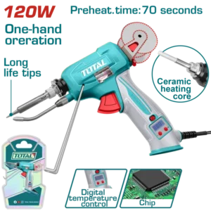 TOTAL 120W Digital Soldering Gun with Solder Feeder-TET360732