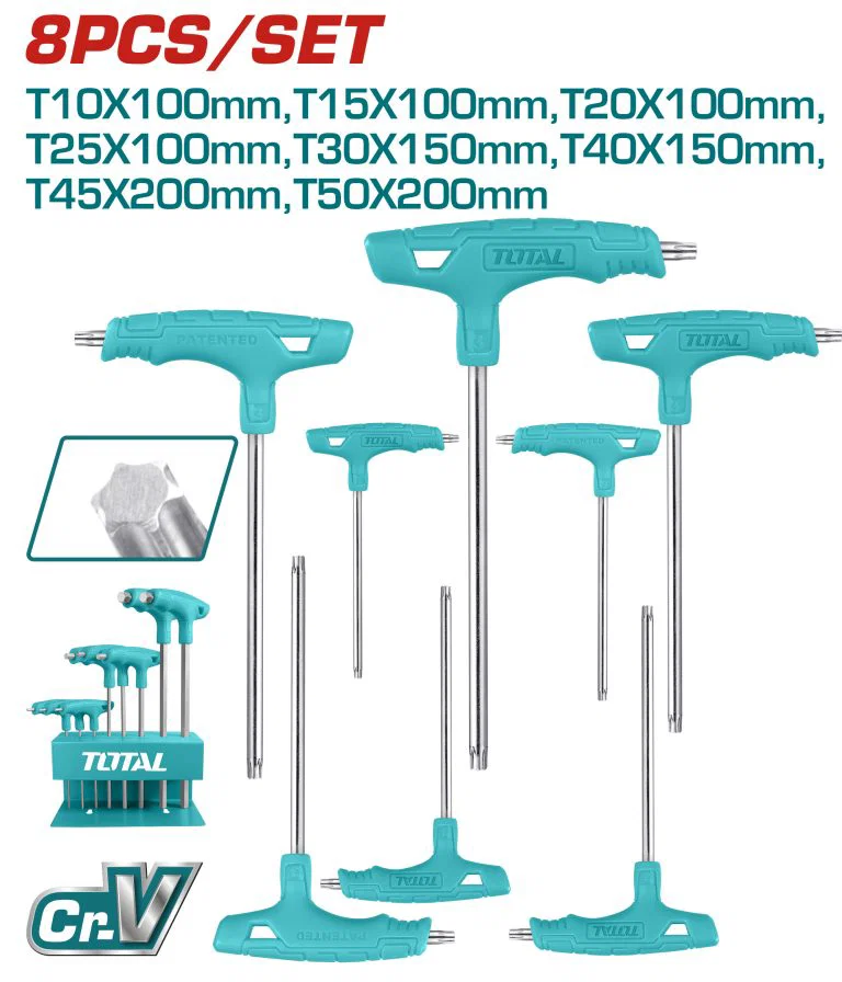 Total 8 Pcs T-Handle Torx Wrench Set -THHW80836