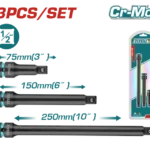 TOTAL Impact Extension Bar Set 3 Pcs - THISEB12031