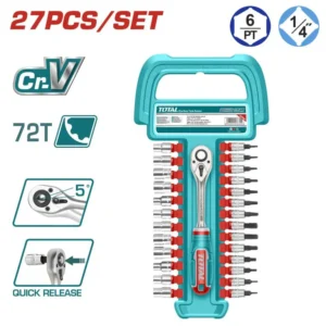 Total 27 Pcs 1/4? Socket Set - THT141271