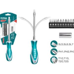 Total 12PCS Flexible Shaft Screwdriver Set- THT250FL1206