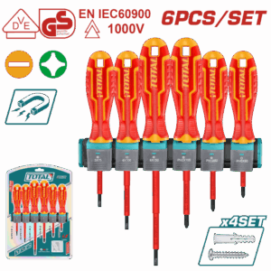 Total 6 Pcs Insulated Screwdriver Set- THTIS566