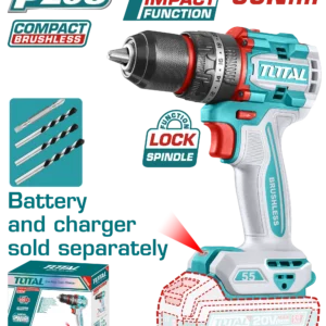 Total 20V Brushless Cordless Impact Drill – 2-Speed, 55Nm Torque, 13mm Chuck- TIDLI205581