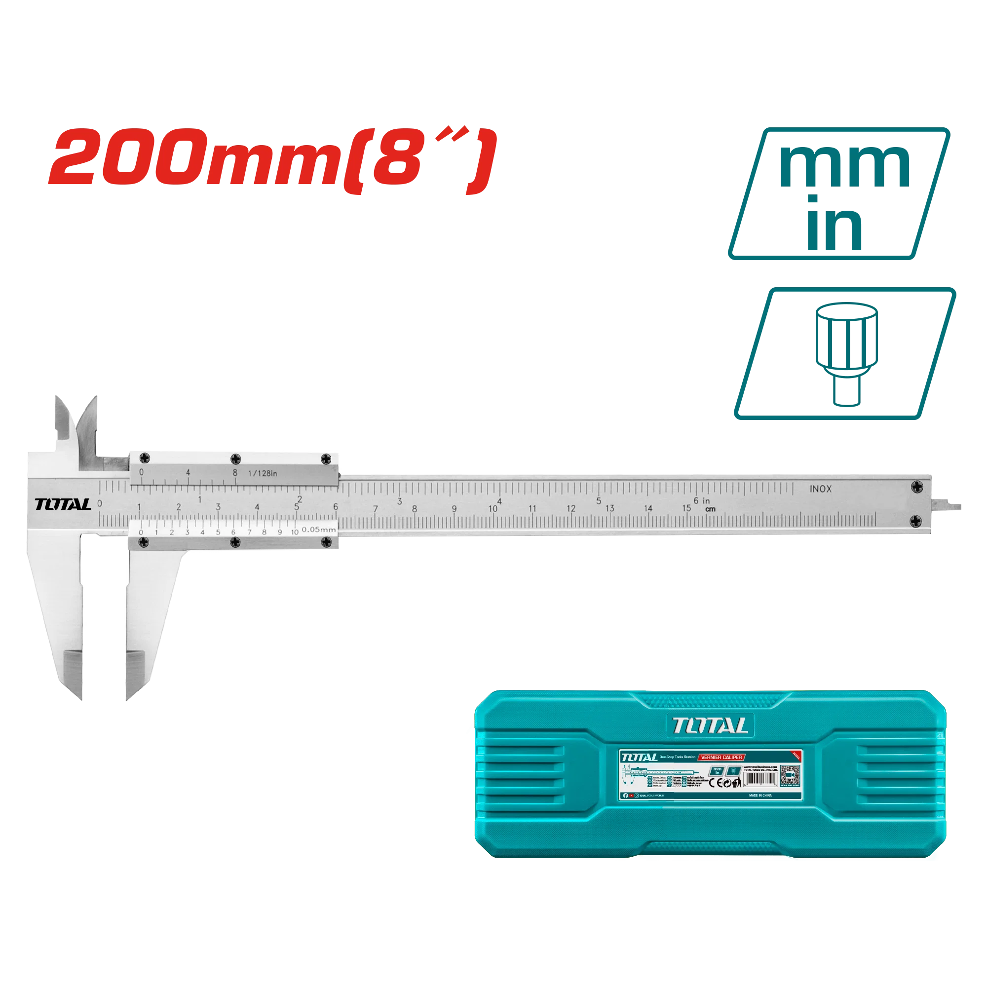 TOTAL Vernier Caliper 0-200mm - TMT312001