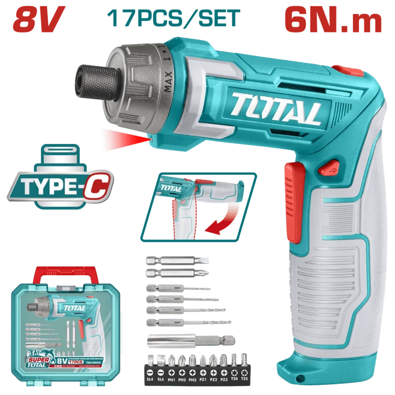 Total 6Nm Li-ion Cordless Screwdriver – TSDLI08025